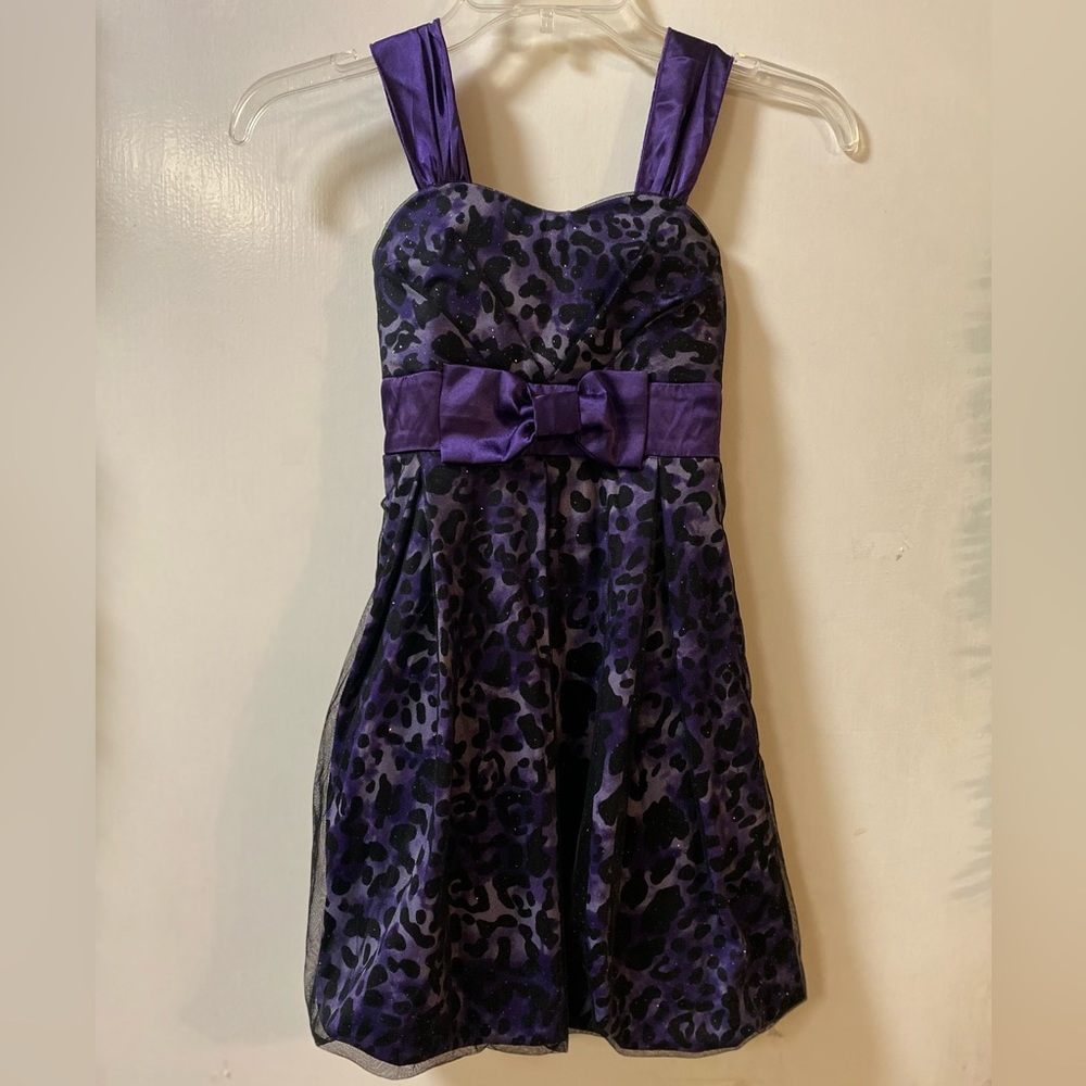 Speechless Girls purple cheetah print dress. Size 7